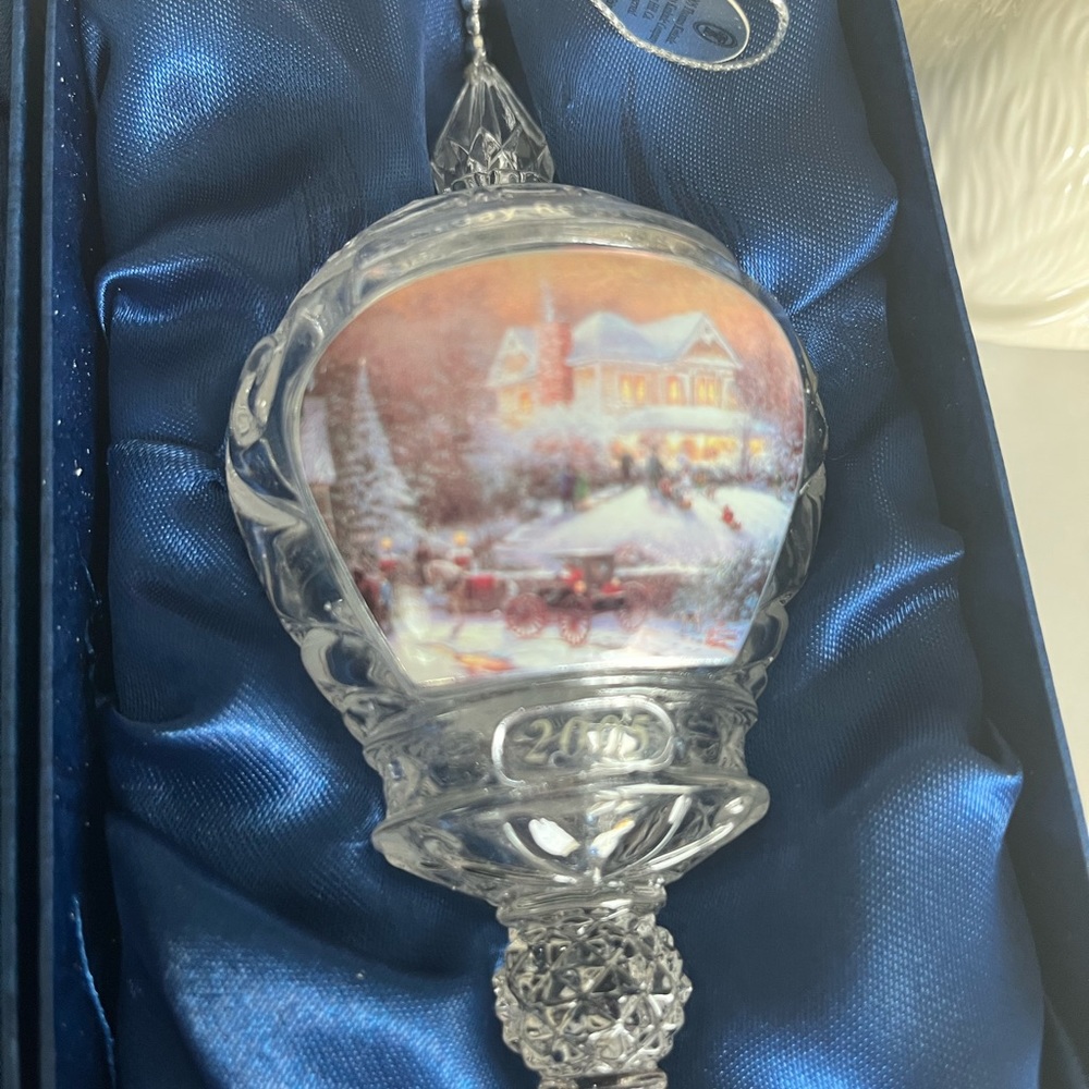 4 Thomas Kincaid Crystal Ornaments